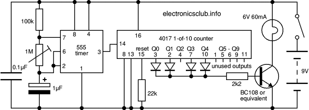 Circuit diagram for model lighthouse project