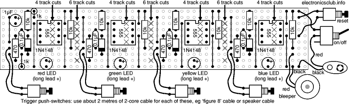 Stripboard layout for Quiz Project