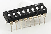 DIP switch, photograph &copy; Rapid Electronics
